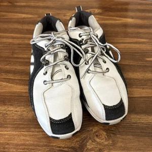 Paar Etonic LS 400-2 Damen Golfschuhe Größe 7 M mit Stollen weiß/schwarz - Bild 1 von 17