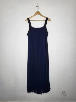 CLUB MONACO Pleated Jumpsuit Women's Size 8 Navy Square Neck Sleeveless NWT - Image 1 of 4