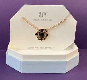 Bomb Party Necklace “Snowflake Goddess” NK11352 Black Onyx CZ Gold - Picture 1 of 3