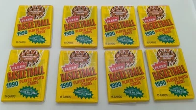 1990-91 Fleer Basketball 8 Sealed Pack Lot - Image 1 of 2