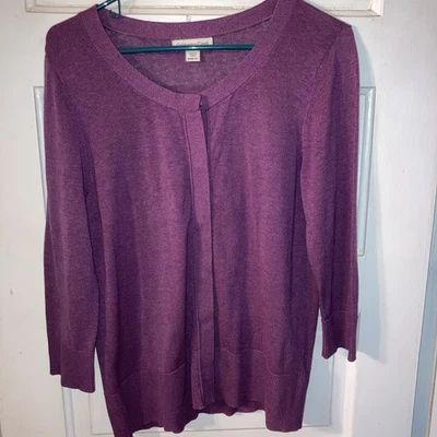 Cárdigan suéter Cold Water Creek talla M (10-12) púrpura para mujer elegante 70 % seda Foto 1 de 4