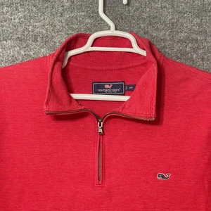 Pullover Vineyard Vines Cuarto Cremallera Para Hombres 2XB Grande Rojo Ballena Logo Manga Larga - Imagen 1 de 9