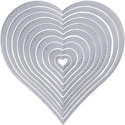 10 Stück Metall Herz Form Stanzschablonen Metall Schneiden Schablonen Stanzforme - Bild 1 von 4