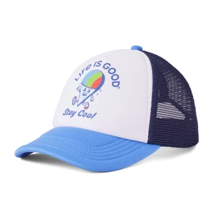 Life is Good. Kids Snow Cone Stay Cool Trucker Hat, Cloud White - Picture 1 of 3