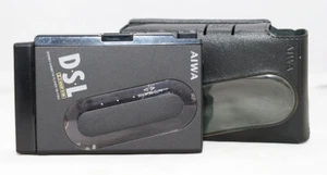 RARE AIWA HS-P202 Stereo Cassette Player Black, Works, AS IS, READ. NEW BELT. - Imagen 1 de 3