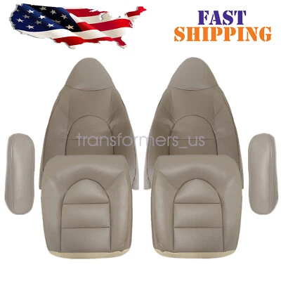 Cubierta de asiento de cuero bronceado para conductor + pasajero 1998 1999 para Ford F250 F350 de repuesto Foto 1 de 4