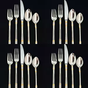 WALLACE Stainless 20 Piece Set GOLDEN CORSICA Service For 4 Flatware 18/10 - Picture 1 of 3