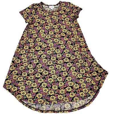 Vestido LuLaRoe Scarlett Alto Bajo Negro Floral Niñas Talla 10 Foto 1 de 4