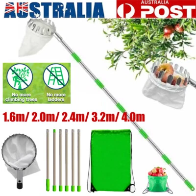 Fruit Picker Pole with Basket Telescoping Fruit Picker Tool with Long Handle AU - image 1 of 4