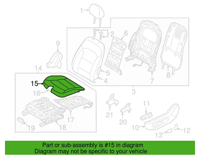 Hyundai 88160 F3000XFZ Front, LH Cushion Cover Gray Cloth 17-18 Elantra New Foto 1 de 2