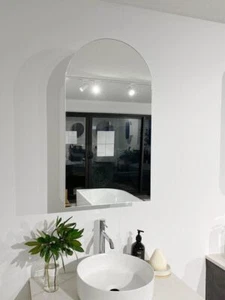 Ava Arch Shaving Cabinet 800x450mm - Wall Hung or Recessed - White or Black - Picture 1 of 8