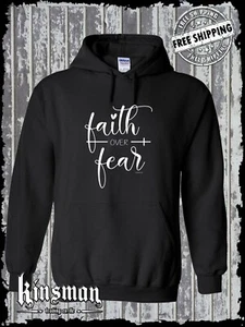 Faith Over Fear Hoodie / Sweatshirt - Christian Faith Jesus God Belief Religious - Picture 1 of 1