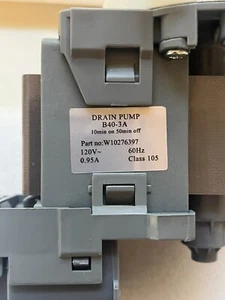 NEW Drain Pump W10276397 for Whirlpool Washer #B40-3A, 10min on 50min off, 120V - Picture 1 of 5