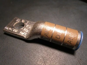 Color-Keyed®1/0 Cable Size 3/8" Bolt Size Tan Aluminum/Copper 1-Hole Lug Connect - Picture 1 of 2