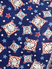 Snoopy Peanuts Red, White, And Blue Patriotic Fabric By The Yard
