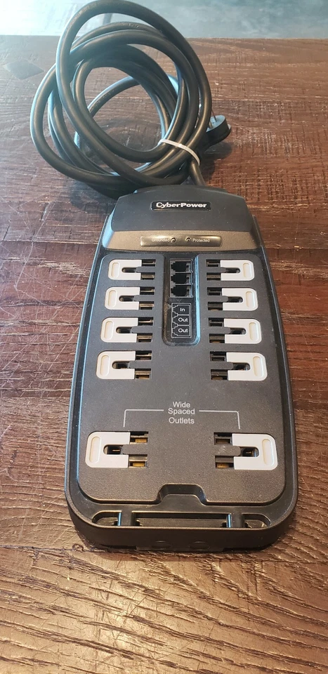 CYBERPOWER SYSTEMS P1008T USA CSP1008T CSP1008T SURGE PROTECTOR 10OUT TESTED - Image 1 of 4