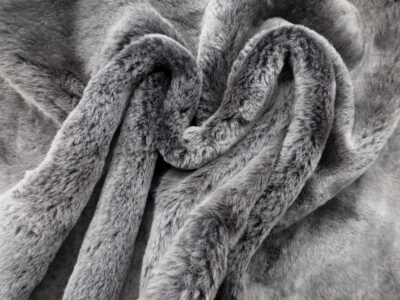 sheepskin shearling leather XL hide Silver Tipped Black Super Silky Hair - Image 1 of 4