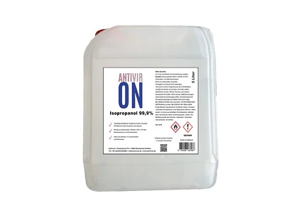 ANTIVIRON 5L Isopropanol Isopropylalkohol 99,9% IPA 2-Propanol Entfetter Reinigungsalkohol
