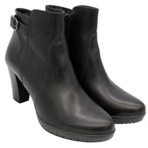Tamaris Damen Leder Stiefeletten Schuhe mit Blockabsatz in Schwarz Größe 38 - Bild 1 von 10