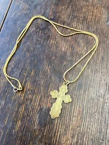 Silber goldfarben kleines Kreuz Halskette christlich östlich orthodox Kreuz - Bild 1 von 7