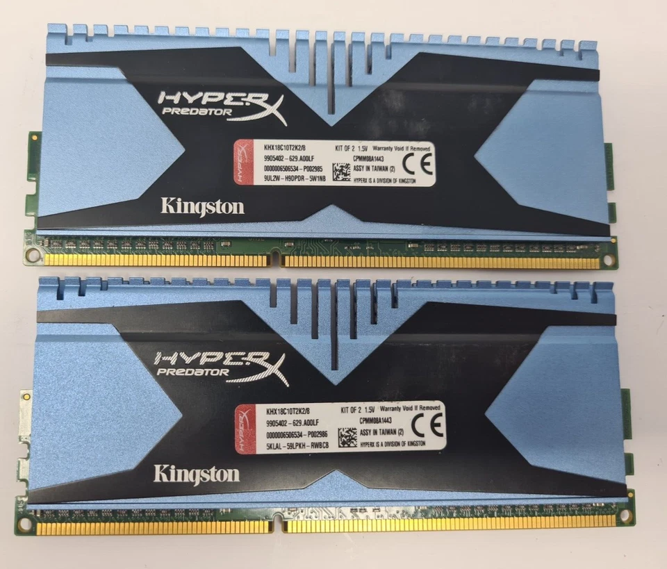 Kingston HyperX Predator RAM 2X 4GB RAM KHX18C10T2K2/8 - Image 1 of 2