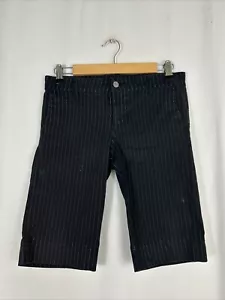 Dickies Juniors Girls Size Black Pinstripe Shorts 30x12 - Picture 1 of 14