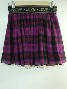 Jessica Simpson Girl’s Purple/ Black Lace Skirt LOVE Waistband Size SMALL - Picture 1 of 4
