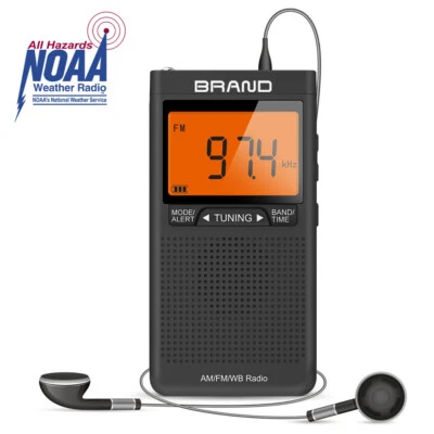 Pocket AM FM Radio Auto-Search Emergency Receiver Battery Operated Portable - Image 1 of 4