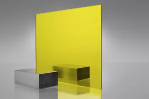 Hoja de plástico acrílico amarillo transparente plexiglás 1/8" x 12" x 24” #2208 - Imagen 1 de 2