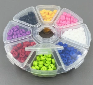 800pcs Resin Buttons Fit Sewing Craft 8-color Transparent Storage Box + 6mm - Picture 1 of 4