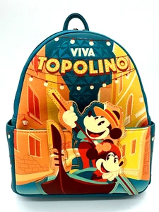 Disney Parks Epcot Italy Viva Topolino Loungefly Mini Backpack Mickey Minnie NWT - Picture 1 of 7