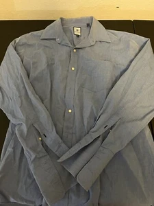 Tommy Hilfiger Mens Blue Button Up Dress Shirt Size L 16 34/35 - Picture 1 of 5