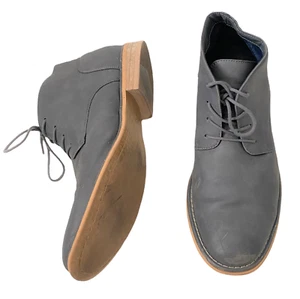 J.Ferrar JF Men's Chukka Boots size 11M Grey Sandoval Lace Up Faux Leather  - Picture 1 of 8