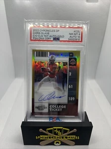 2022 Chronicles College Ticket On Card Auto Gold /5 Chris Olave Auto PSA 10 - Picture 1 of 4