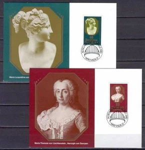 Liechtenstein H35 Maxi card 1979 set of 2 Art sculpture bust - Picture 1 of 1