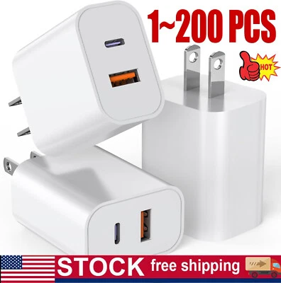 For iPhone 15 16 13 11 20W Fast Charger Block USB Type C Wall Power Adapter Lot - Image 1 of 4