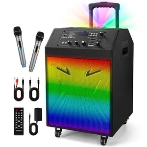 Karaoke Machine for Adults & Kids – 300W Bluetooth Speaker with 2 Mics - Picture 1 of 7