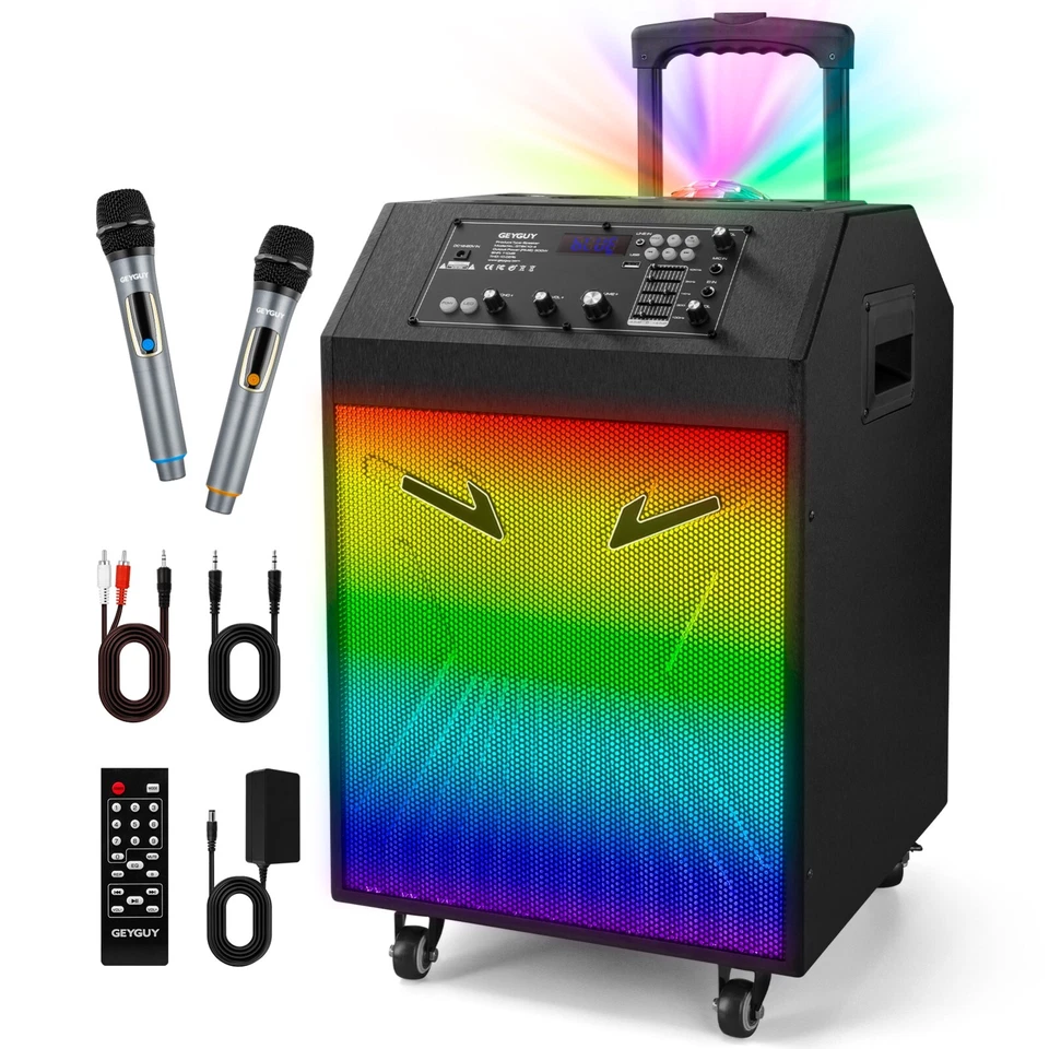 Karaoke Machine for Adults & Kids – 300W Bluetooth Speaker with 2 Mics - Image 1 of 4