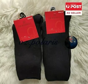 6 Pairs MENS 90% MERINO WOOL LOOSE TOP SOCKS Medical Circulation BULK Black - Picture 1 of 4