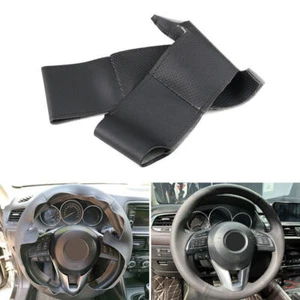 Hand Sew Black Leather Steering Wheel Cover For Mazda 3 Axela CX-3 CX3 2013-2016 - Bild 1 von 8