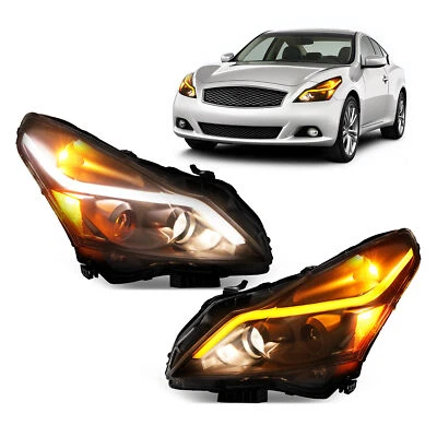 Smoked LED DRL Projector Headlights For Infiniti G37/G25/Q40 Sedan 2010-2015 13 - Image 1 of 4