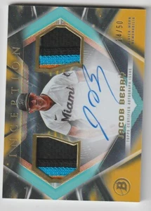 2023 Bowman Inception #IADRJBY Jacob Berry Dual Relic Autographs Gold Foil 14/50 - Picture 1 of 2