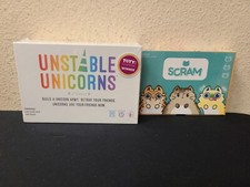 Teeturtles Scram Base Card Game + Unstable Unicorns Cat Card Game New Free S/H