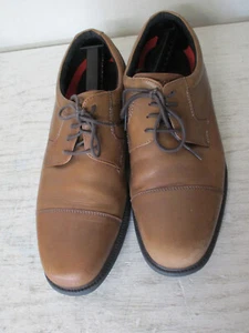 Men's Rockport Brown Soft Leather Oxford Dress Shoes Shock Absorbing Size 10W - Bild 1 von 9