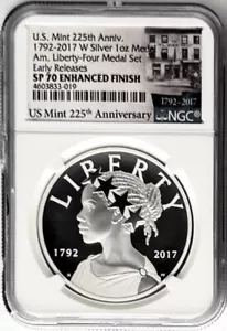 1792 - 2017 W Proof Silver American Liberty Medal Set Early Releases NGC PF70 - Picture 1 of 3