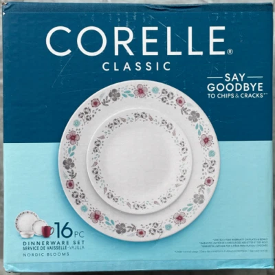 New Corelle Classic Nordic Blooms 16-Piece Dinnerware Set 1135291 - Image 1 of 4