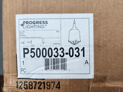Progress Lighting P500033-031 negro 1 luz con mini colgante con hoja de oro Foto 1 de 4