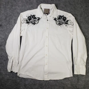 Roar Brown Label Shirt Men's Large Sovereign Authority Embroidery Button - Picture 1 of 12