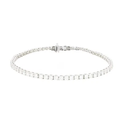 Lab-Created Diamond Tennis Bracelet 9ct White Gold 4.00cts Brilliant Cut LGD053 - Image 1 of 4