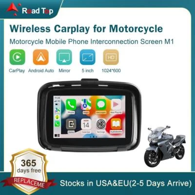 Road Top 5” Waterproof Wireless Android Auto Apple Carplay Screen for Motorcycle - Image 1 of 4